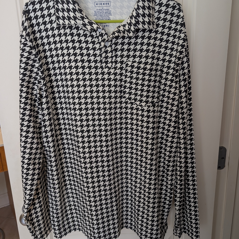Kickers Black and White Houndstooth Men's Shirt